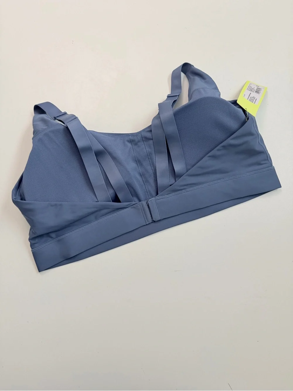 All In Motion Sports Bra Effortless Support Lined Padded Adjustable Wicking Blue